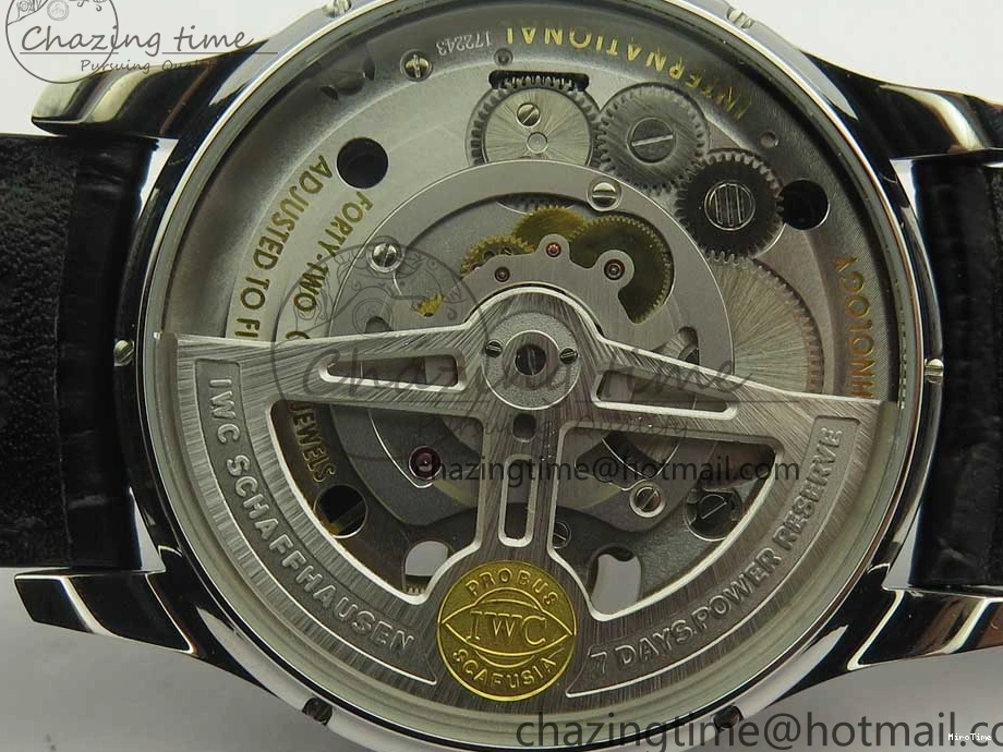 MIROTIME 0227 Seasonal Portuguese Tourbillon IW5463 SS ZF Best Edition Blue Dial on Black Leather Strap 7171